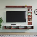 CuteKitchen CK ET 65 Engineered Wood TV Entertainment Unit (Finish Color - Dark Mahogany and Frosty white, DIY(Do-It-Yourself))