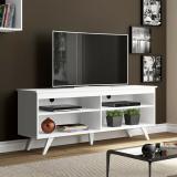 Madesa 157cm Width, Modern Engineered Wood TV Entertainment Unit (Finish Color - White, Knock Down)