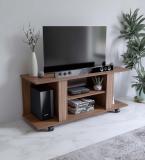 NEUDOT TABLA Engineered Wood TV Entertainment Unit (Finish Color - TEAK, Knock Down)