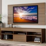 Madesa TV Console with Panel up to 65" Engineered Wood TV Entertainment Unit (Finish Color - Brown, Knock Down)