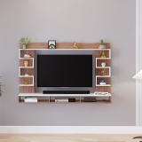 FURNEASER Cabiar Wall Mount Tv Unit, Set Top Box Stand, Rack, Shelf, Engineered Wood TV Entertainment Unit (Finish Color - Exotic Teak & White, DIY(Do-It-Yourself))