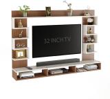 FURNEASER Cabiar Wall-mount Tv Unit, Cabinet, Stand, Rack, Shelf, 32" Engineered Wood TV Entertainment Unit (Finish Color - Exotic Teak & White, DIY(Do-It-Yourself))