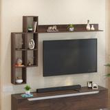 BLUEWUD Miltra Wall Mount TV Top Shelf Unit, Wall Decor Floating Shelve Rack D cor Unit Engineered Wood TV Entertainment Unit (Finish Color - Brown Maple, DIY(Do-It-Yourself))