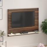 BLUEWUD Reyloye Wall Mount TV Set Top Box Stand/TV Cabinet with Shelves Engineered Wood TV Entertainment Unit (Finish Color - Brown Maple & Beige, DIY(Do-It-Yourself))