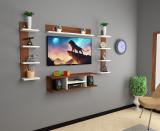 ERAWUD Engineered Wood TV Entertainment Unit (Finish Color - Walnut & White5, DIY(Do-It-Yourself))