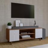 NEUDOT Rampo 43 inch Engineered Wood TV Entertainment Unit (Finish Color - Leon Teak, Knock Down)