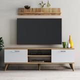 Divysa WT-12 Engineered Wood TV Entertainment Unit (Finish Color - White & Walnut, DIY(Do-It-Yourself))