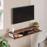 BLUEWUD Maisy TV Stand with Storage Shelves for Decor Display Upto 55 Inches Engineered Wood TV Entertainment Unit (Finish Color - Brown Maple & White, DIY(Do-It-Yourself))