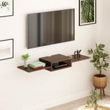 BLUEWUD Aero TV Stand with Storage Shelves for Decor Display Upto 50 Inches Engineered Wood TV Entertainment Unit (Finish Color - Wenge, DIY(Do-It-Yourself))