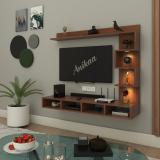 ANIKAA Lame LED Light Wooden TV Unit Engineered Wood TV Entertainment Unit (Finish Color - Brown, DIY(Do-It-Yourself))