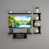 Odestar Scott Engineered Wood TV Entertainment Unit (Finish Color - Black, DIY(Do-It-Yourself))