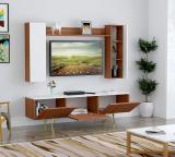 ANIKAA Kayson Engineered Wood TV Entertainment Unit (Finish Color - Walnut/White, DIY(Do-It-Yourself))