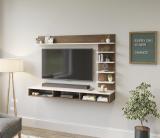 WonderWood Engineered Wood TV Entertainment Unit (Finish Color - Teak Natural & White, DIY(Do-It-Yourself))