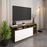 spacesbyU Centaur TV Unit with Storage Cabinets| 25mm Thick Top | Engineered Wood TV Entertainment Unit (Finish Color - Oak Dark & Frosty White, Knock Down)