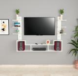 Das Konrad Rack Set to Box Stand with wall shelves for Living Room Engineered Wood TV Entertainment Unit (Finish Color - White, DIY(Do-It-Yourself))