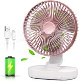 YOZO Table fan Powerful Rechargeable with LED Light Table Fan for Home, Office Desk Mini Desk Fan Portable 3 Speeds Wind Desktop Table Cooling Fan For Car Outdoor USB Fan, Led Light, Rechargeable Fan (SWING GOLD)