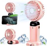 YOZO Table fan Powerful Rechargeable with LED Light Table Fan for Home, Office Desk Mini Desk Fan Portable 3 Speeds Wind Desktop Table Cooling Fan For Car Outdoor USB Fan, Led Light, Rechargeable Fan (MILKY PINK)