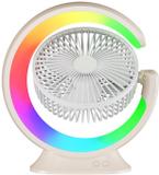 YOZO Table fan Powerful Rechargeable with LED Light Table Fan for Home, Office Desk Mini Desk Fan Portable 3 Speeds Wind Desktop Table Cooling Fan For Car Outdoor USB Fan, Led Light, Rechargeable Fan (RAINBOW GREEN)