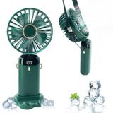 YOZO Table fan Powerful Rechargeable with LED Light Table Fan for Home, Office Desk Mini Desk Fan Portable 3 Speeds Wind Desktop Table Cooling Fan For Car Outdoor USB Fan, Led Light, Rechargeable Fan (MILKY GREEN)