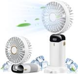YOZO Table fan Powerful Rechargeable with LED Light Table Fan for Home, Office Desk Mini Desk Fan Portable 3 Speeds Wind Desktop Table Cooling Fan For Car Outdoor USB Fan, Led Light, Rechargeable Fan (MILKY WHITE)