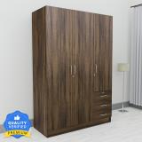 Flipkart Perfect Homes THOMAS Engineered Wood 3 Door Wardrobe (Finish Color - Walnut, Knock Down)