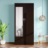 Godrej Interio Engineered Wood 2 Door Wardrobe (Finish Color - Cola Rain, Mirror Included, Knock Down)