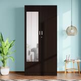 Godrej Interio Genesys V2 2-Door Engineered Wood Wardrobe (Cola Rain) Engineered Wood 2 Door Wardrobe (Finish Color - Cola Rain, Knock Down)