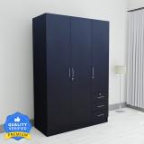 Flipkart Perfect Homes THOMAS Engineered Wood 3 Door Wardrobe (Finish Color - Wenge, Knock Down)