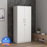 A GLOBIA CREATIONS Axel Engineered Wood 2 Door Wardrobe (Finish Color - Frosty White, Knock Down)