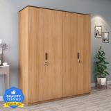 @Home by nilkamal Milford Engineered Wood 4 Door Wardrobe (Finish Color - Teak, Knock Down)