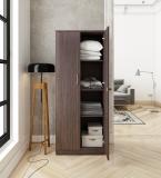 A GLOBIA CREATIONS Zen Engineered Wood 2 Door Wardrobe (Finish Color - Choco Walnut, Knock Down)