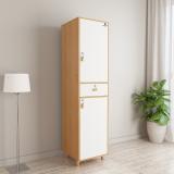 CARLTON LONDON Charlotte Engineered Wood 1 Door Wardrobe (Finish Color - Mangfall Beach & Frosty White, Knock Down)