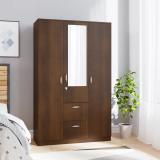 Nilkamal Mozart Engineered Wood 3 Door Wardrobe (Finish Color - Walnut, Knock Down)