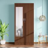 Godrej Interio Engineered Wood 2 Door Wardrobe (Finish Color - Dark Walnut, Knock Down)