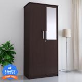 Flipkart Perfect Homes Julian Engineered Wood 2 Door Wardrobe (Finish Color - Melamine Wenge, Mirror Included, Knock Down)