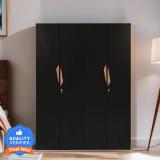 Mintwud from Pepperfry Maya Engineered Wood 4 Door Wardrobe (Finish Color - Wenge, Knock Down)