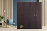 CASPIAN Wooden Almirah for Clothes and Stacking space -Home Furniture Storage Engineered Wood 4 Door Wardrobe (Finish Color - Wenge Without Mirror With 2 Drawer Inside, Pre-assembled)