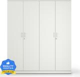 Hometown Prime Engineered Wood 4 Door Wardrobe (Finish Color - White, Knock Down)