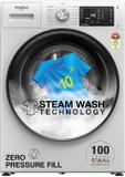 Whirlpool 8 kg XS8014BYW52E Fully Automatic Front Load Washing Machine (Steam Technology 5 Star Inverter 100+ Tough Stains, 6th Sense Soft Move with In-built Heater White)