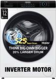 Haier 7 kg HW70-IM12929 Fully Automatic Front Load Washing Machine (AI with Inverter Motor,Puristeam and Refresh Function, Anti Bacterial Technology, Super Drum 525mm with Custom Wash Programs Black, White)