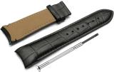 DBLACK [TST02] Croco Design, Compatible Band for Tissot Couturier 1853 & Other Models, 22 mm Genuine Leather Watch Strap (Black)