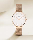 DANIEL WELLINGTON Petite Melrose White color Round - 28 mm diameter Analog Watch  - For Women