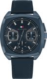 TOMMY HILFIGER Men's Multifuction Blue Stainless Steel & Leather Strap Watch Analog Watch  - For Men