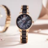SONATA Poze Rose Gold and Black Strap with Rose Gold Dial Analog Watch  - For Men