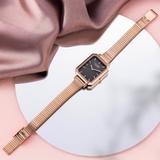 SONATA Poze Rose Gold Strap with Black Dial Analog Watch  - For Women