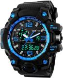 Shocknshop Dual Time Outdoor Sports Multifunctional Black Dial Analog-Digital Watch  - For Men