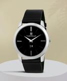 TIMEWEAR 175BDCCSTG-1 TIMEWEAR Slim Series Two Hands Black Leather Strap Analog Watch  - For Men