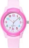 Time Up Attractive Number Dial Vibrant Color Waterproof 4-12 Years Small Kids Analog Watch  - For Girls