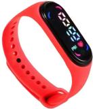 La Classe Watches Black Dial Red Strap Digital Led Bracelet Unisex Band Watch Digital Watch  - For Boys & Girls