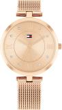 TOMMY HILFIGER Women's Rose Goldtone Crsystal Dial Bracelet Watch Analog Watch  - For Women